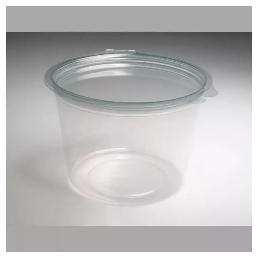 RPET ravier rond 500ml couvercle a charniere diametre 120x80mm Olipack