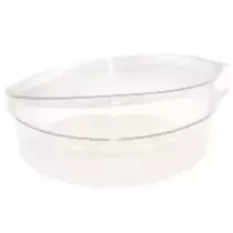 RPET ravier rond 1L couvercle a charniere diametre 190x55mm Olipack