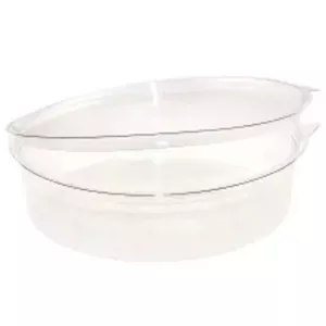RPET ravier rond 1L couvercle a charniere diametre 190x55mm Olipack