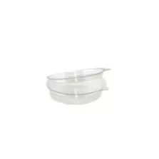 RPET ravier rond 130ml couvercle a charniere diametre 120x28mm Olipack