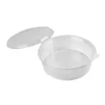 RPET ravier rond 1L couvercle a charniere diametre 134x120mm Olipack