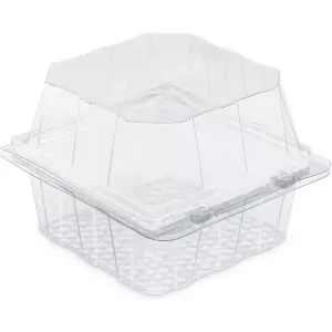Blister patisserie PET rectangulaire couvercle a charniere 130x120x50mm