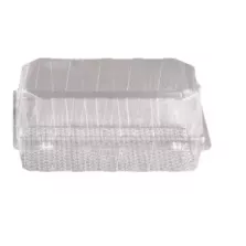 Blister patisserie PET rectangulaire couvercle a charniere 216x125x65mm