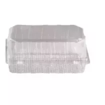 Blister patisserie PET rectangulaire couvercle a charniere 216x125x65mm