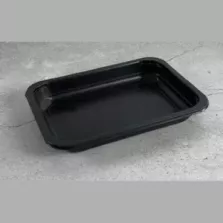 PP tray 187x137x25mm noir cote lisse