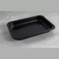 PP tray 187x137x25mm noir cote lisse