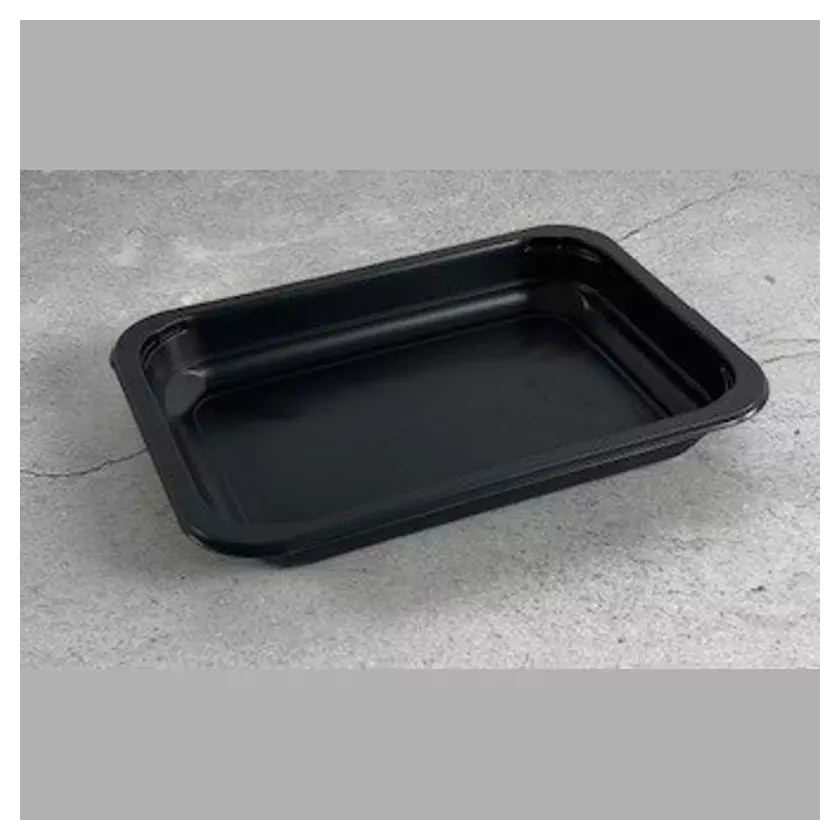 PP tray 187x137x25mm noir cote lisse