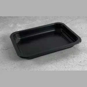 PP tray 187x137x25mm noir cote lisse