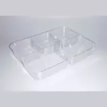 Support 1/2 GN 5-compartiments H45 cristal 280x210x45mm OPS