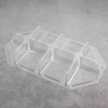 Support 1/4 GN 8-compartiments H33 cristal 232x132x33mm PET