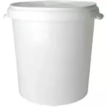 Seau plus couvercle 28L blanc synthetique