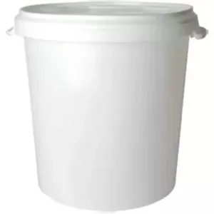 Seau plus couvercle 28L blanc synthetique