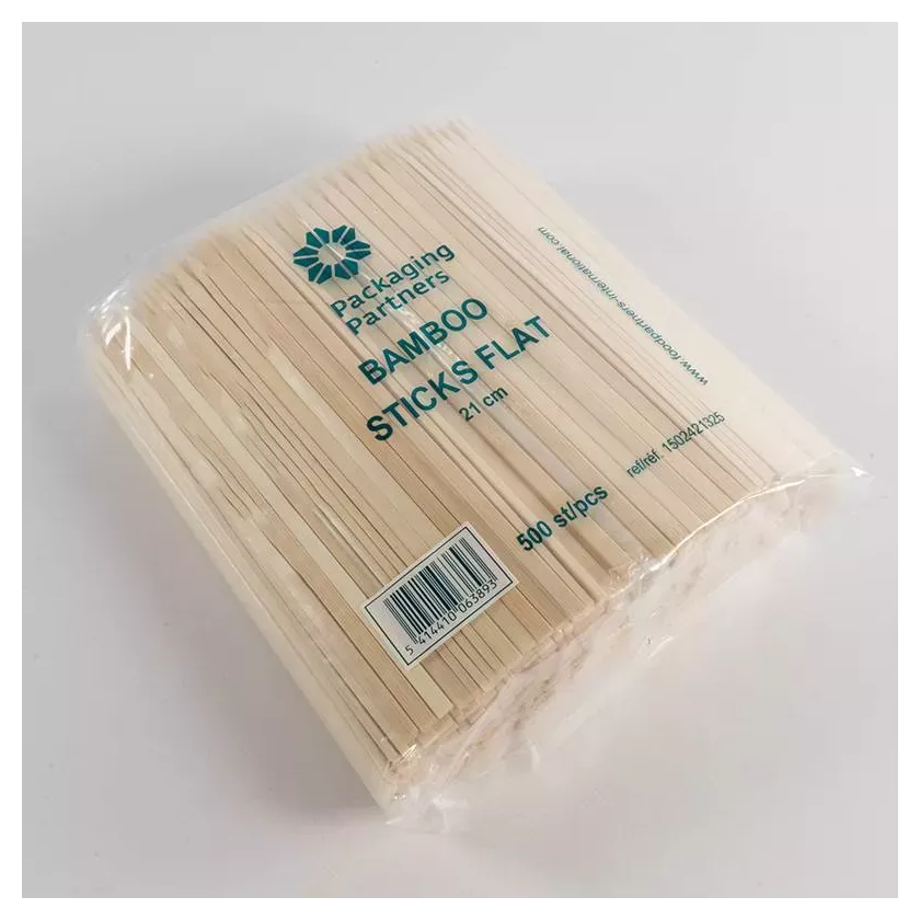 Bambou baton plat 21cm marque Packaging Partners paquet 500 pieces