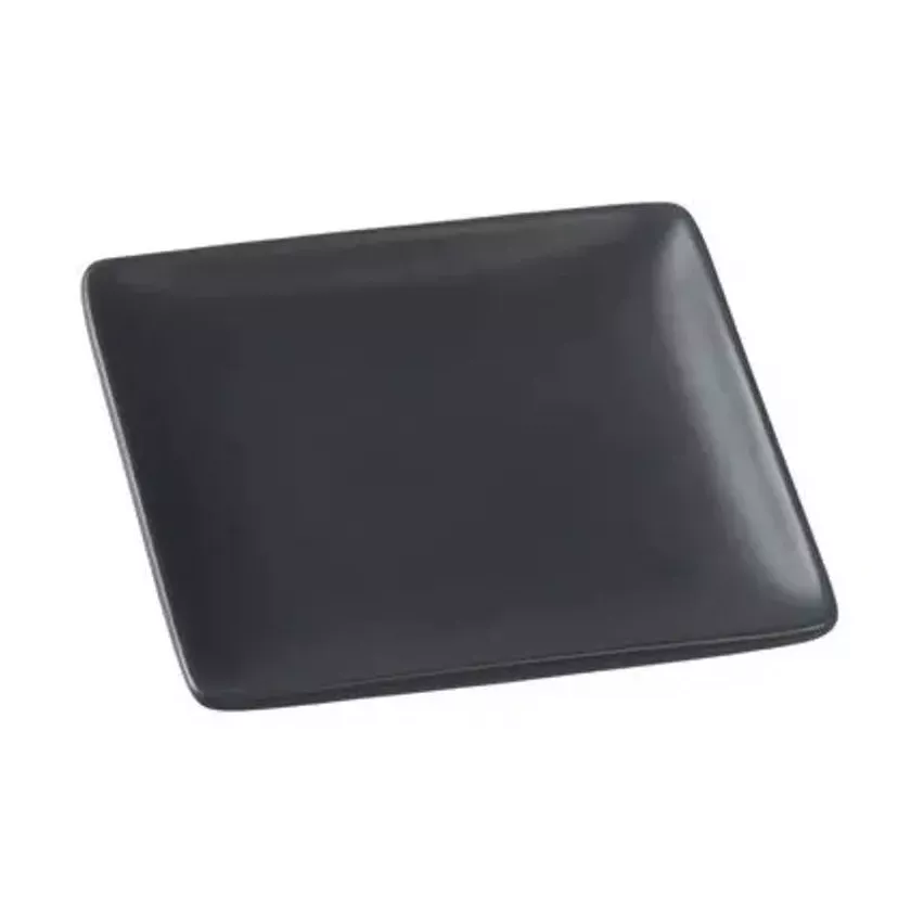 Assiette amuse ceramique carree noire 110x110x14mm