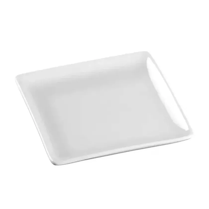 Assiette amuse ceramique carree blanche 110x110x14mm
