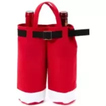 Sac bouteilles pantalon Noel feutre pour 2 bouteilles