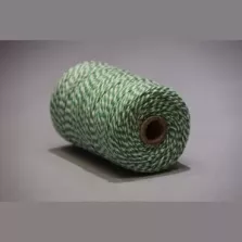 Ficelle cotton KC2 vert-blanc 200g