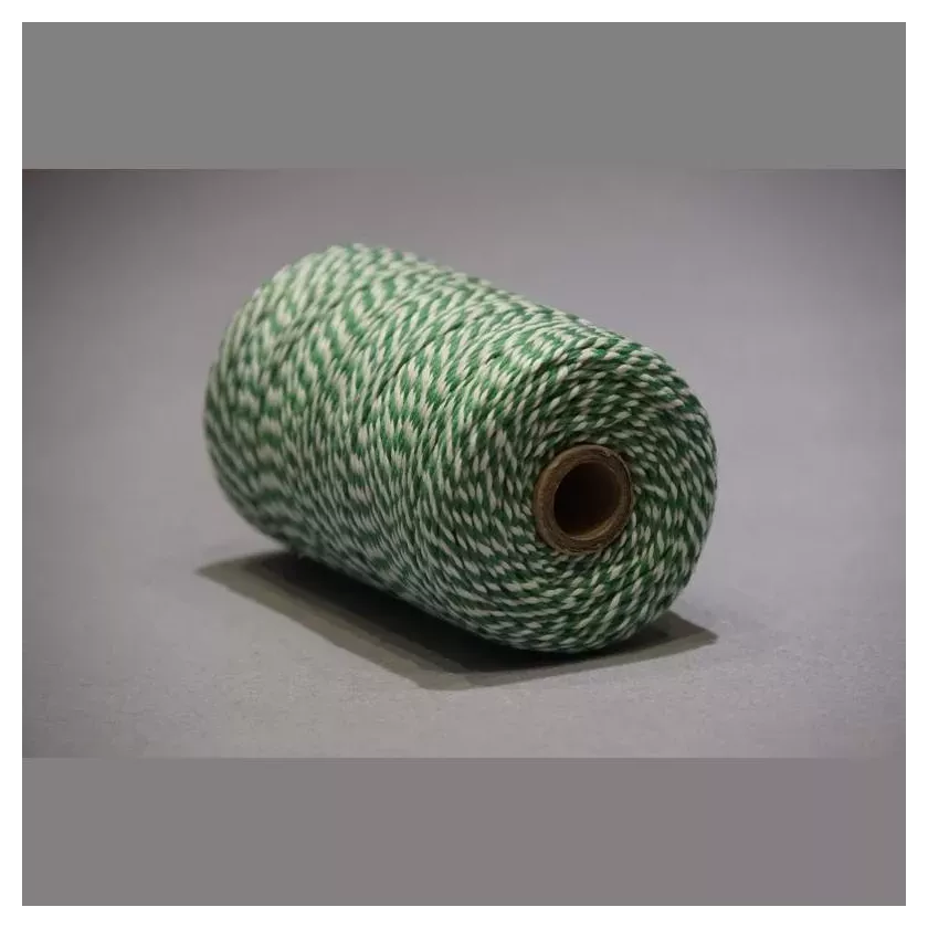 Ficelle cotton KC2 vert-blanc 200g