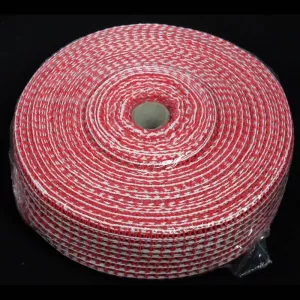 Filets extensibles calibre 22 rouge-blanc 50m