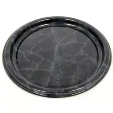 PET plat rond diametre 19cm aspect marbre Sabert reference 8707