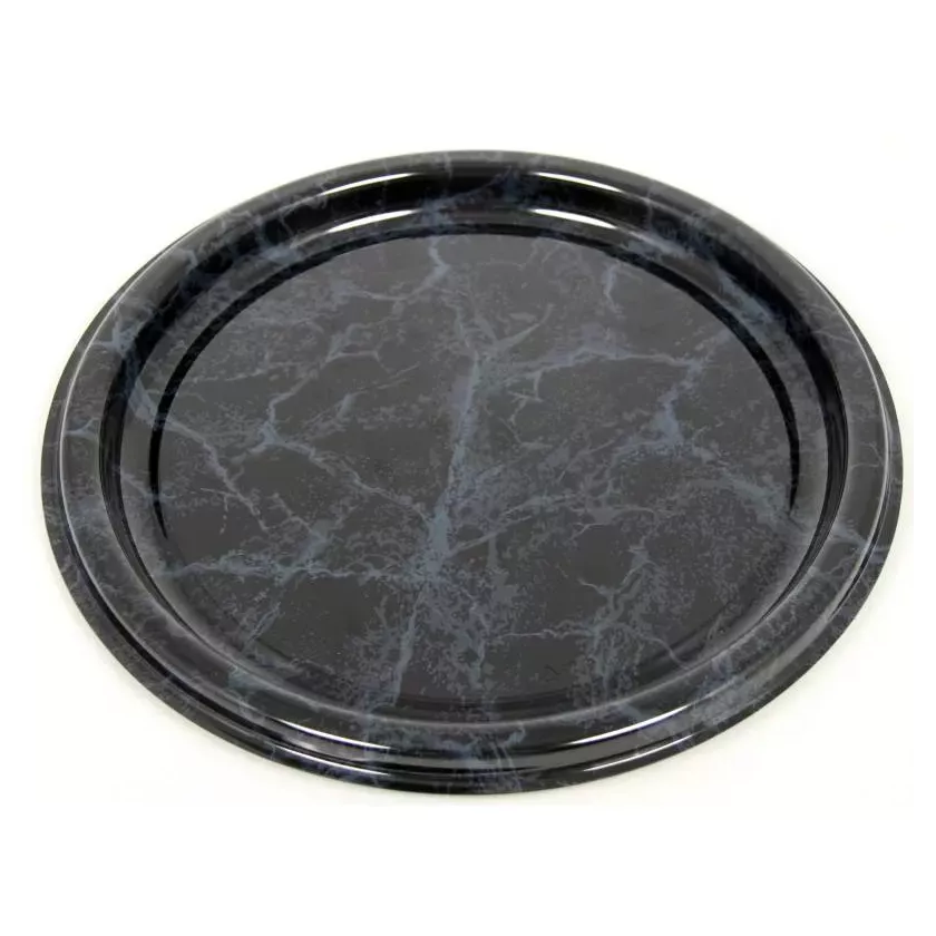 PET plat rond diametre 19cm aspect marbre Sabert reference 8707