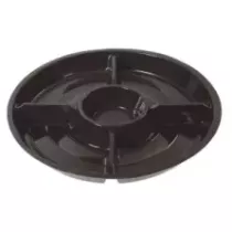 Assiette fondue APET 5 compartiments noire ronde diametre 26cm hauteur 2,5cm