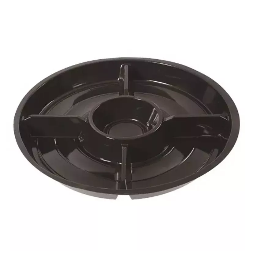 Assiette fondue APET 5 compartiments noire ronde diametre 26cm hauteur 2,5cm