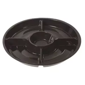 Assiette fondue APET 5 compartiments noire ronde diametre 26cm hauteur 2,5cm