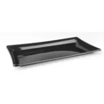 PET plat rectangulaire 120x220mm noir Sabert Pagoda