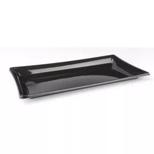PET plat rectangulaire 120x220mm noir Sabert Pagoda