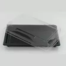 PET plat 215x135mm avec couvercle noir et transparent