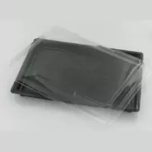 PET plat 255x185mm avec couvercle noir et transparent sushi