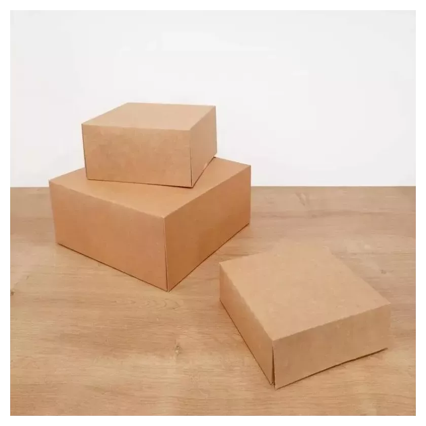 Boites de patisserie 30x30x8cm kraft brun