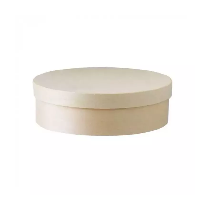 Boite en bois ronde avec couvercle diametre 330mm hauteur 80mm