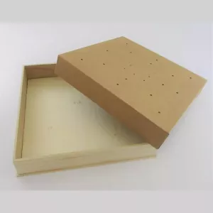 Boite en bois avec couvercle carton carree Modulo 260x260xh50mm ECO