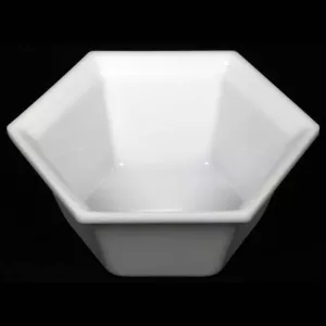 Saladier hexagonal plexi blanc 195x75mm 1 litre
