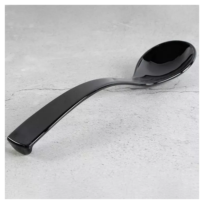 Cuiller salade courbee noir Plexi 25cm