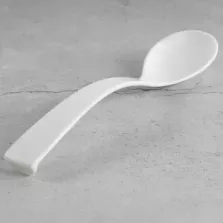 Cuiller salade courbee blanc Plexi 25cm