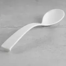 Cuiller salade courbee blanc Plexi 25cm