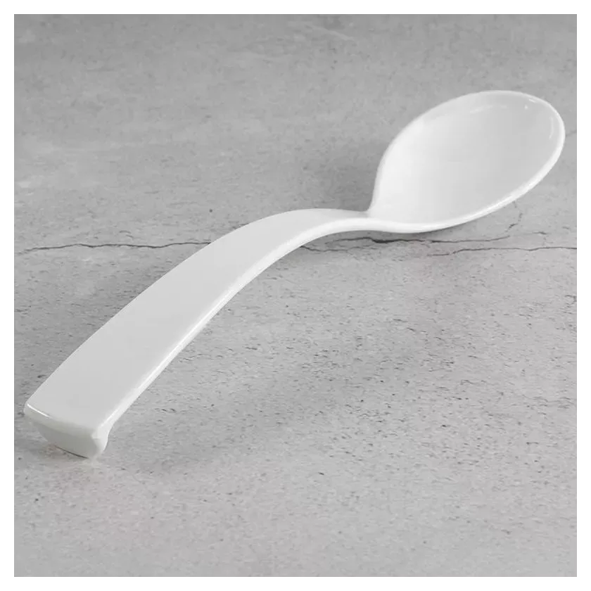 Cuiller salade courbee blanc Plexi 25cm