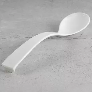 Cuiller salade courbee blanc Plexi 25cm