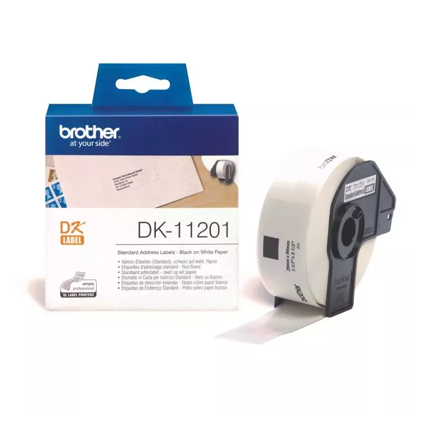 Etiquette d'adresse 29x90mm papier Brother DK11201