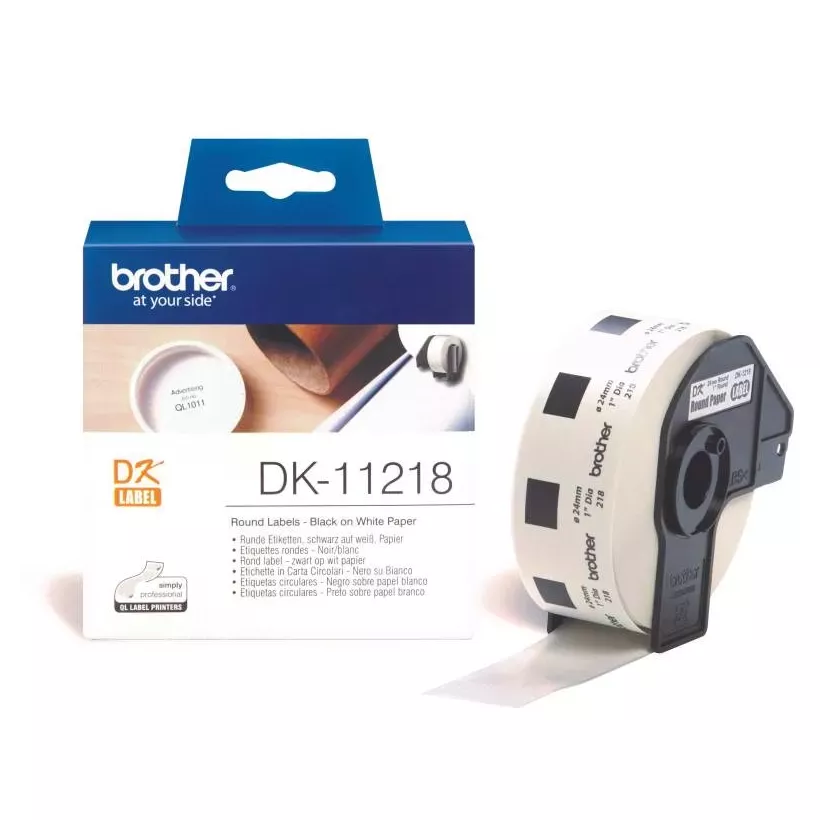 Etiquette adresse ronde 24mm papier Brother DK11218