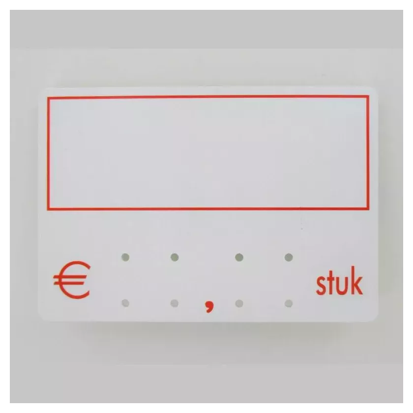 Etiquette sans pic 9x6cm cadre rouge 001