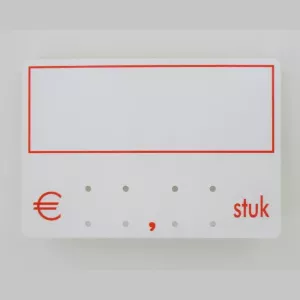 Etiquette sans pic 9x6cm cadre rouge 001