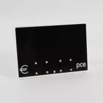 Etiquette sans pic 9x6cm piece noir bord blanc