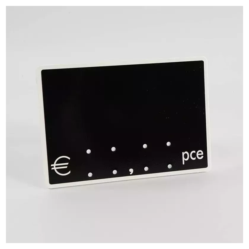 Etiquette sans pic 9x6cm piece noir bord blanc
