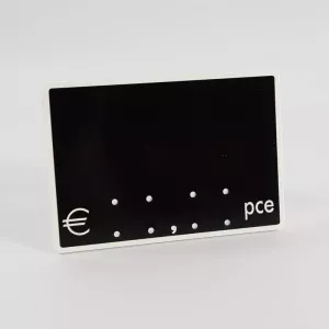 Etiquette sans pic 9x6cm piece noir bord blanc