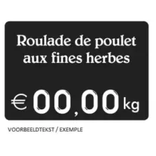Etiquette sans pic 7x5cm KG noir