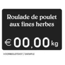 Etiquette sans pic 7x5cm KG noir